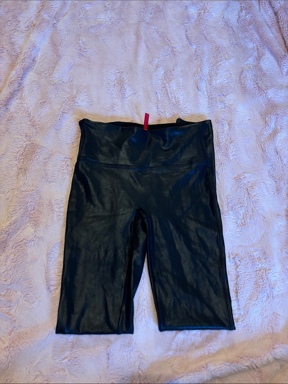 SPANX Black Faux Leather High-Waist Leggings